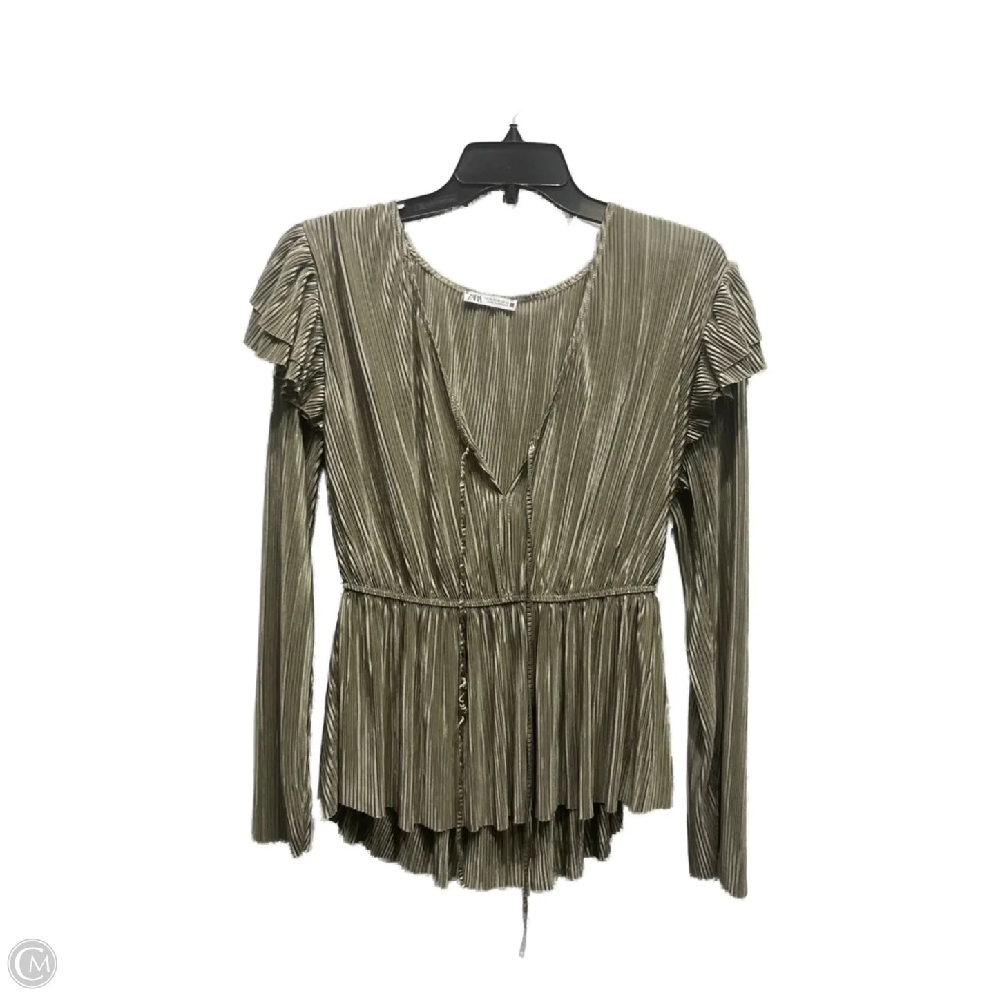 Top Long Sleeve By Zara In Grey, Size: Xl