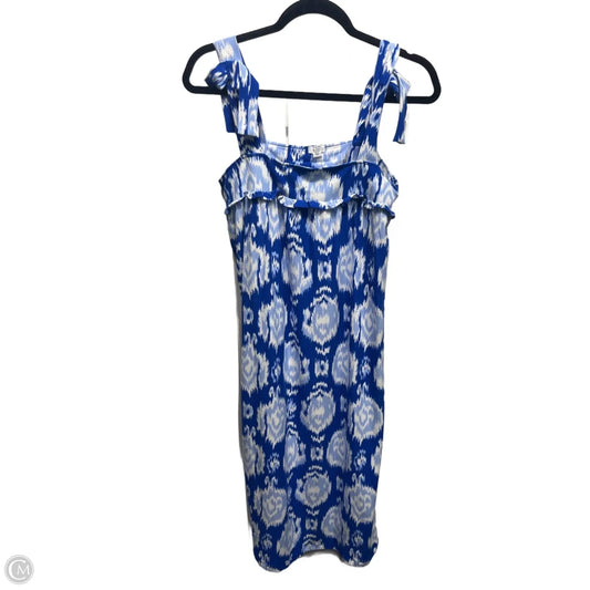 Dress Casual Midi By Crown And Ivy In Blue & White, Size: S