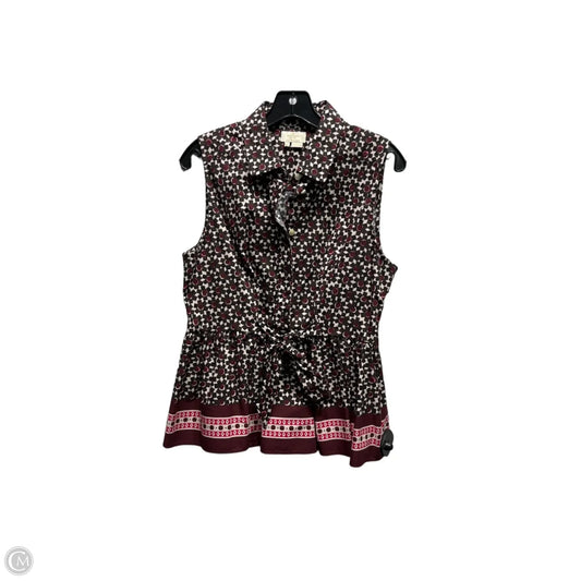 Top Sleeveless Designer By Kate Spade In Maroon, Size: L
