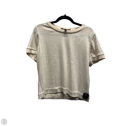 Top Short Sleeve By White House Black Market In Cream, Size: L
