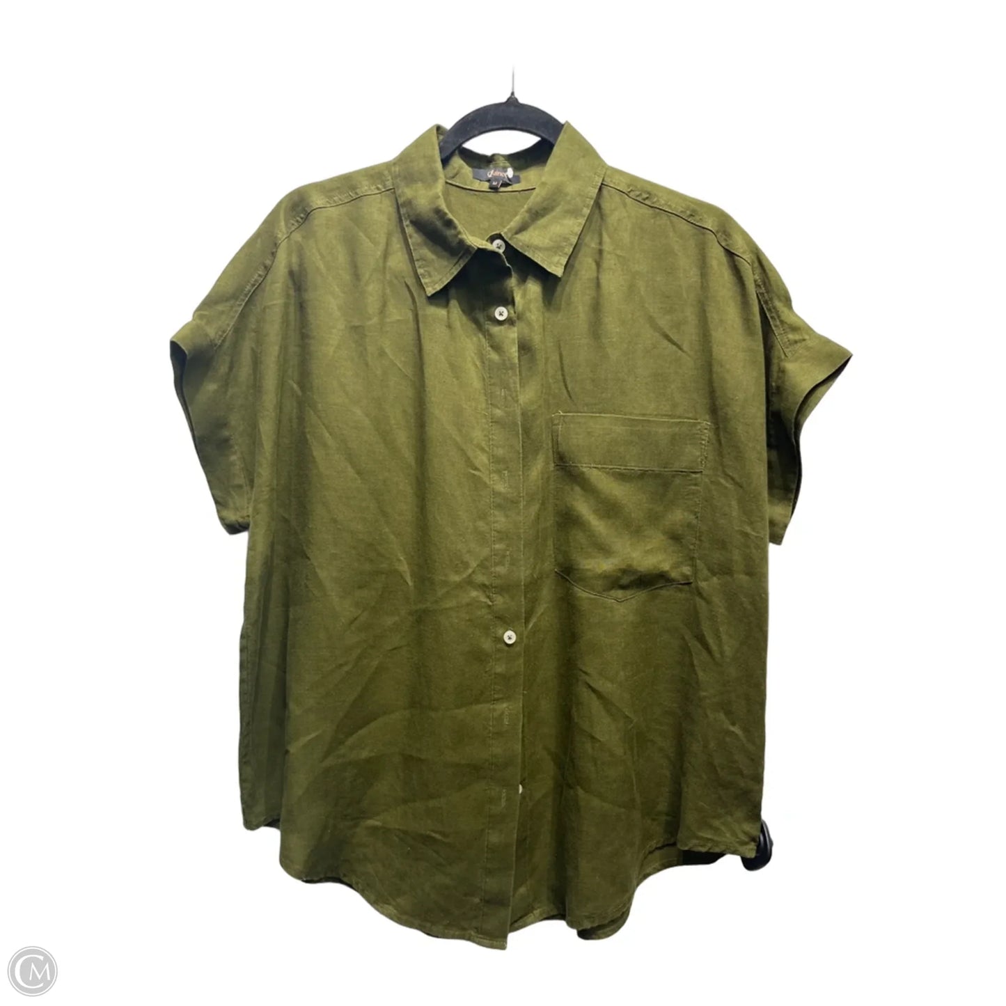Top Short Sleeve By Quince In Green, Size: M