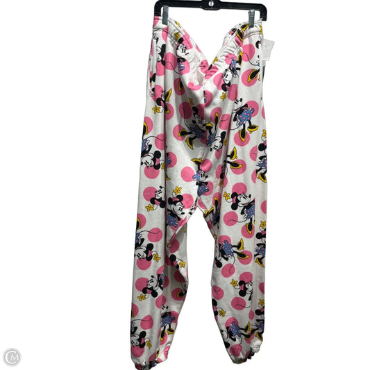 Pants Lounge By Disney In Pink & White, Size: 4x
