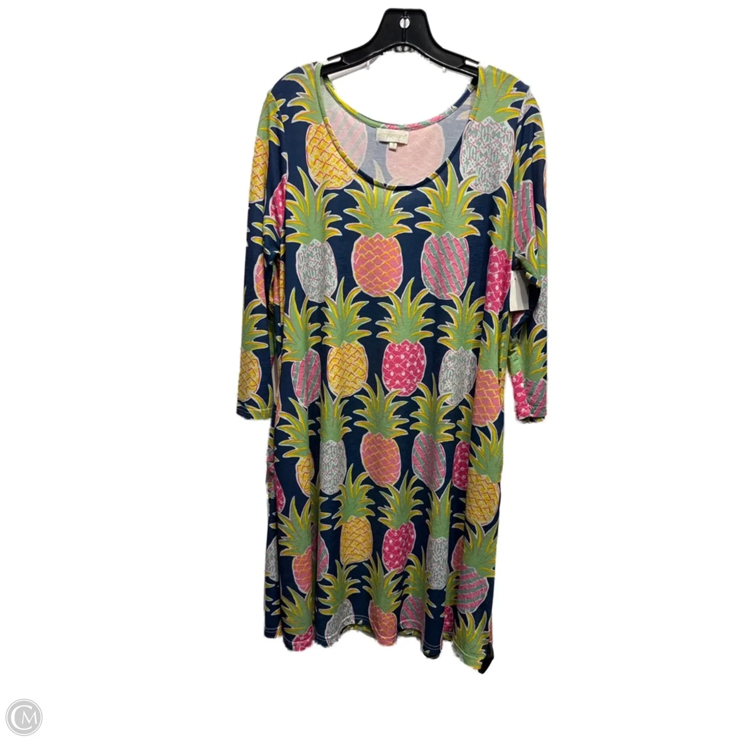 Dress Casual Short By Simply Southern In Blue & Pink, Size: S