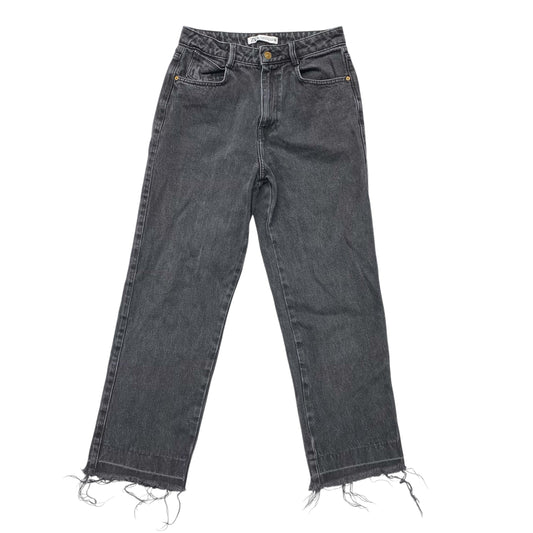 Jeans Wide Leg By Zara In Black Denim, Size:6