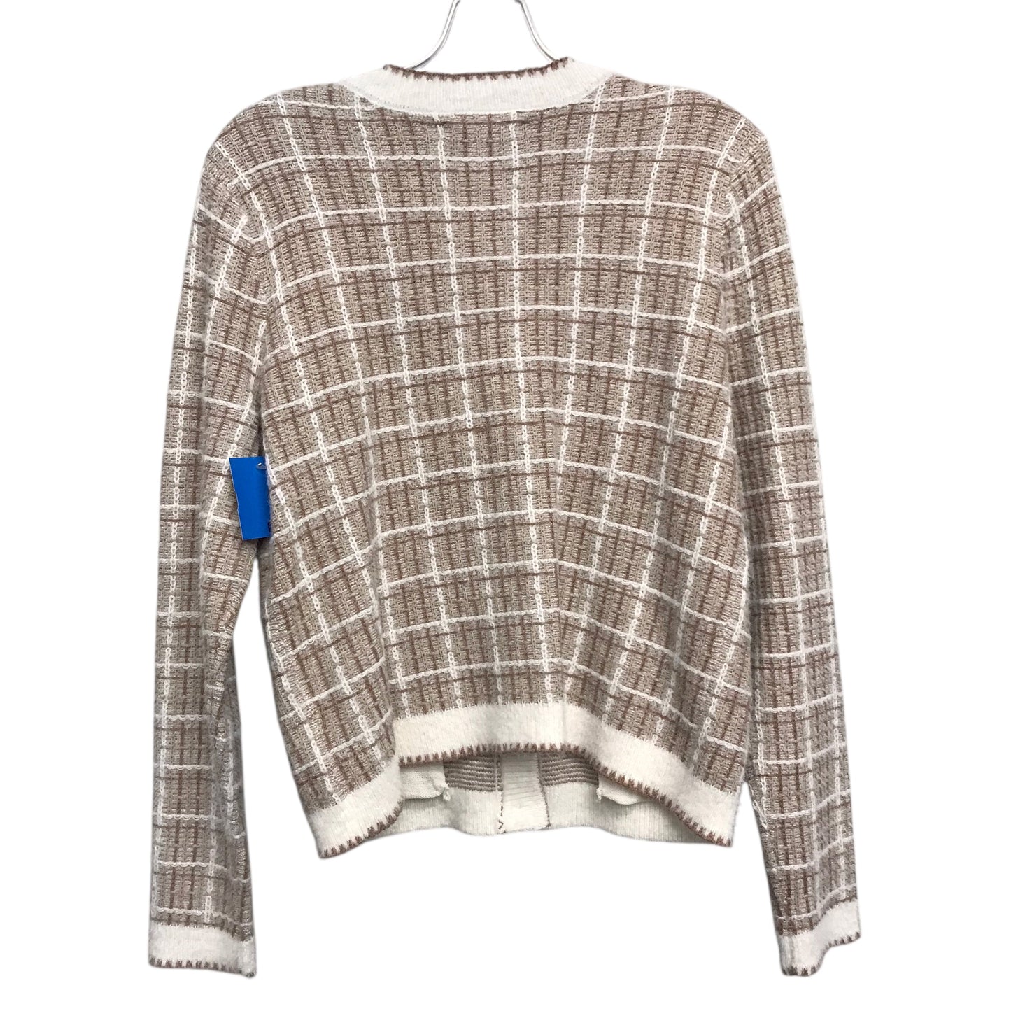 Cardigan By Tahari In Brown & Cream, Size:M