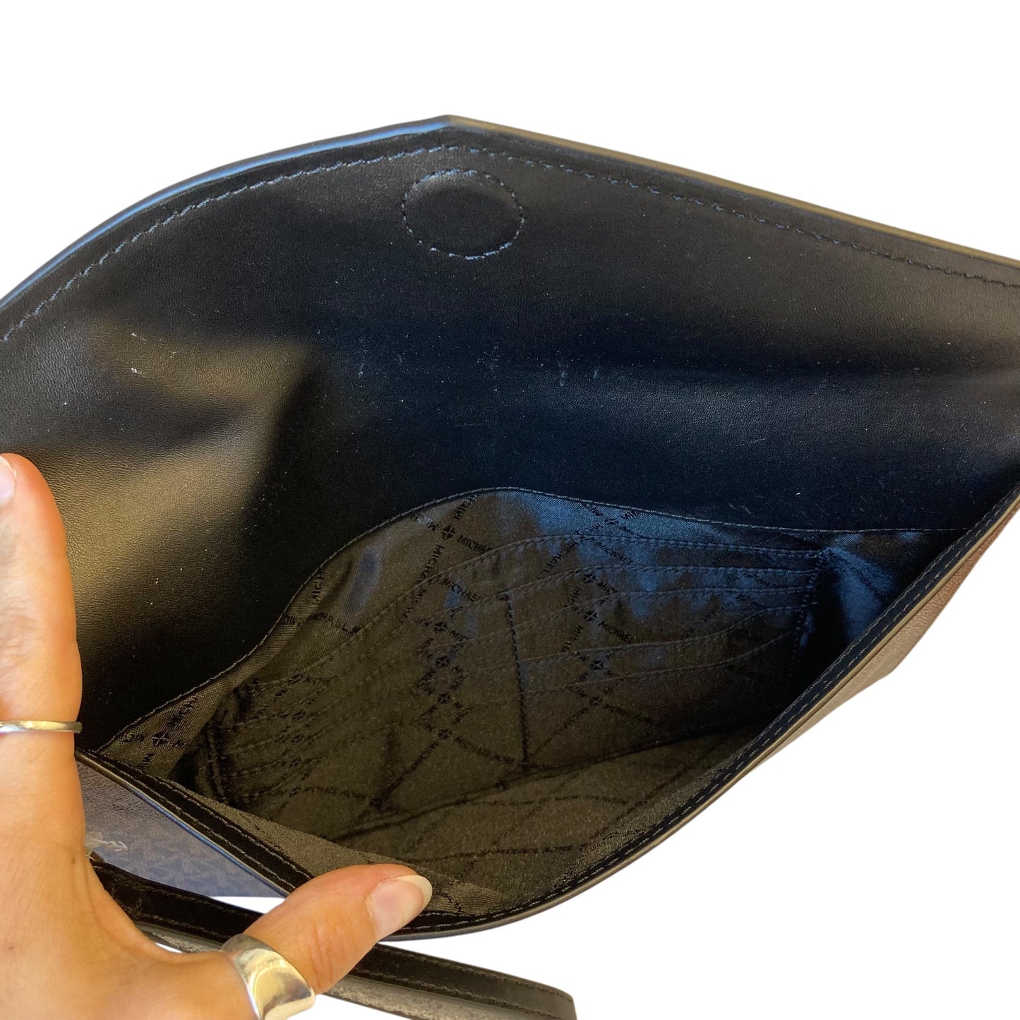 Clutch Designer By Michael Kors In Brown, Size:Medium