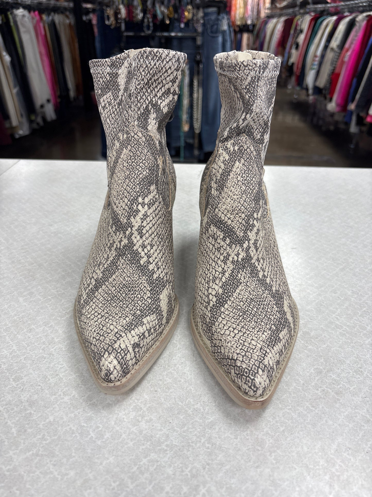 Boots Ankle Heels By Dolce Vita In Snakeskin Print, Size:7.5