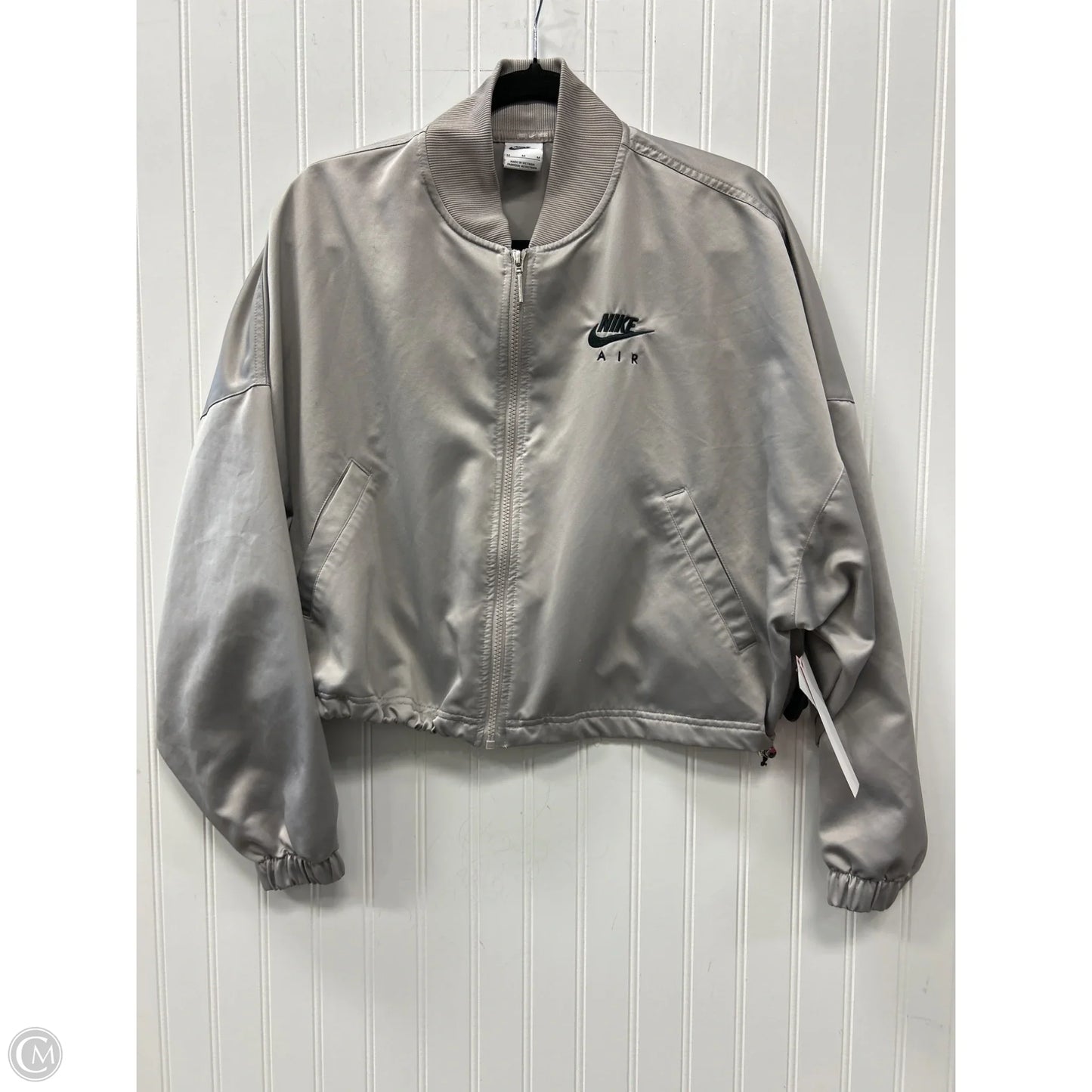 Athletic Jacket By Nike Apparel In Grey, Size: M