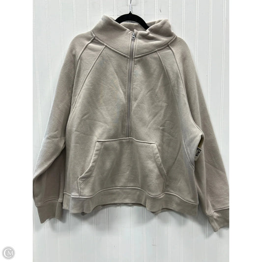 Athletic Sweatshirt Collar By Danskin In Tan, Size: 3x