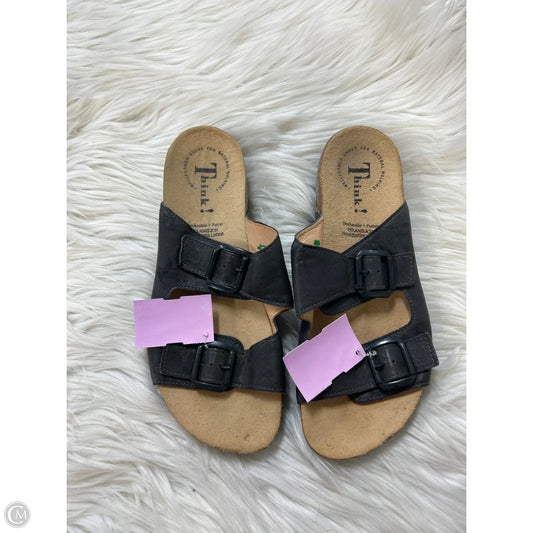 Sandals Flats By Think In Black, Size: 6.5