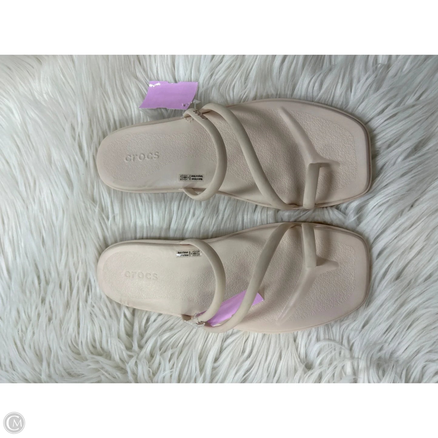 Sandals Flip Flops By Crocs In Cream, Size: 9