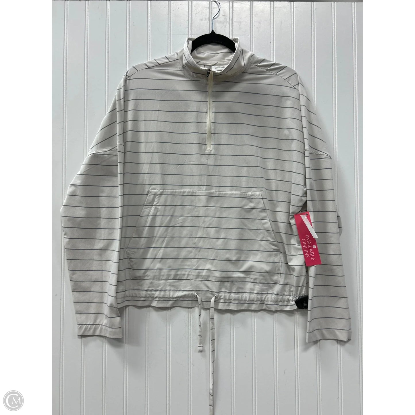 Athletic Top Long Sleeve Collar By Prana In White, Size: M