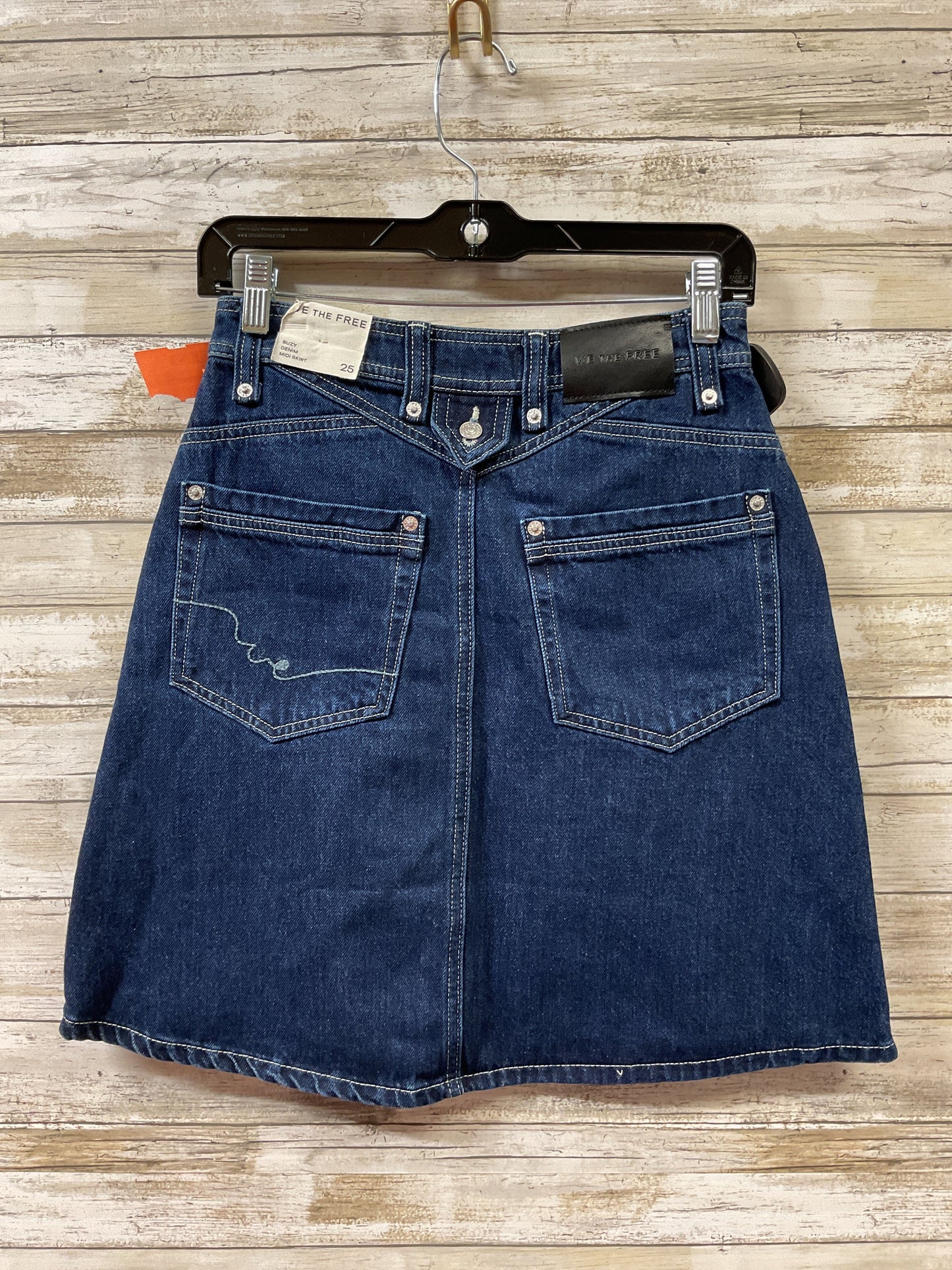 Skirt Midi By We The Free In Blue Denim, Size:2