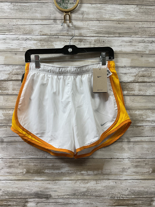 Athletic Shorts By Nike Apparel In White & Yellow, Size:M