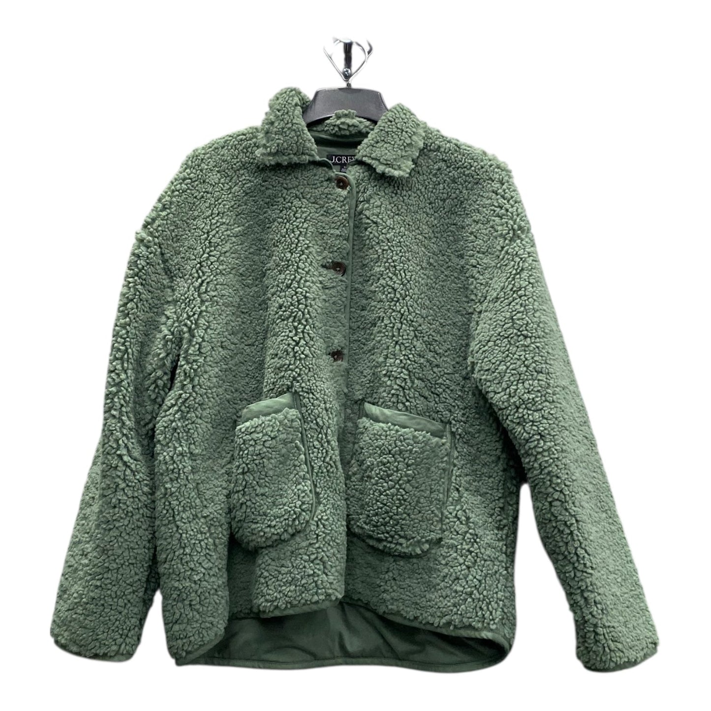 Jacket Faux Fur & Sherpa By J. Crew In Green, Size:Xl