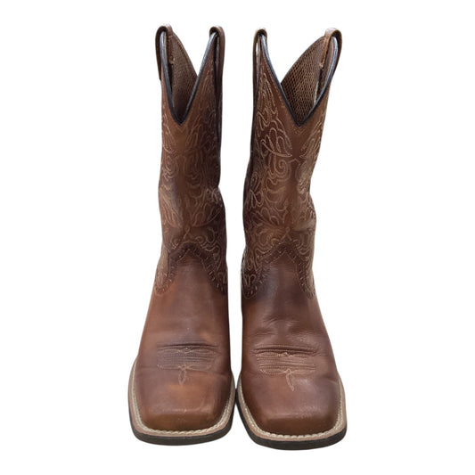 Boots Western By Ariat In Brown, Size:8