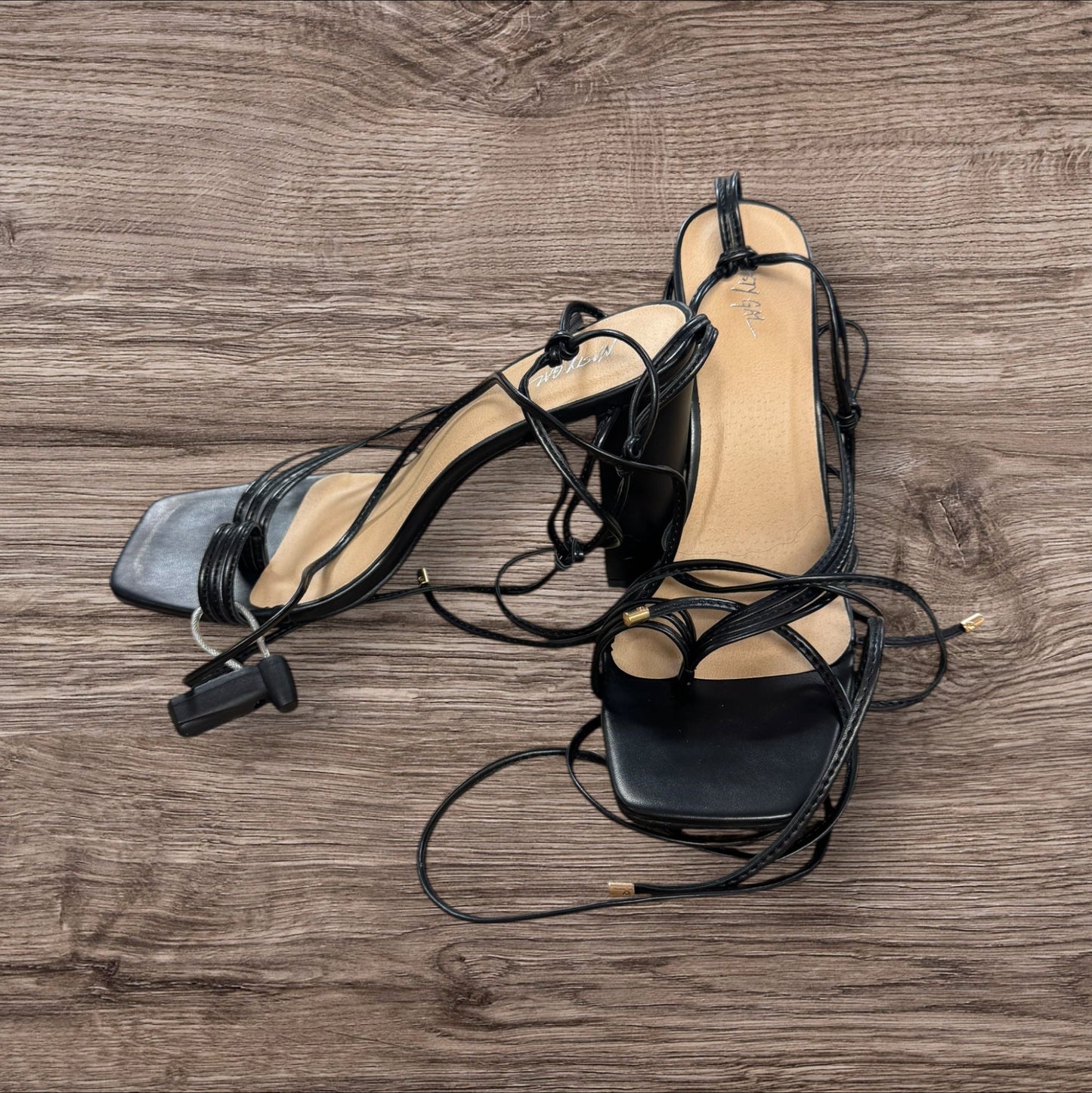 Sandals Heels Block By Nasty Gal In Black, Size: 8