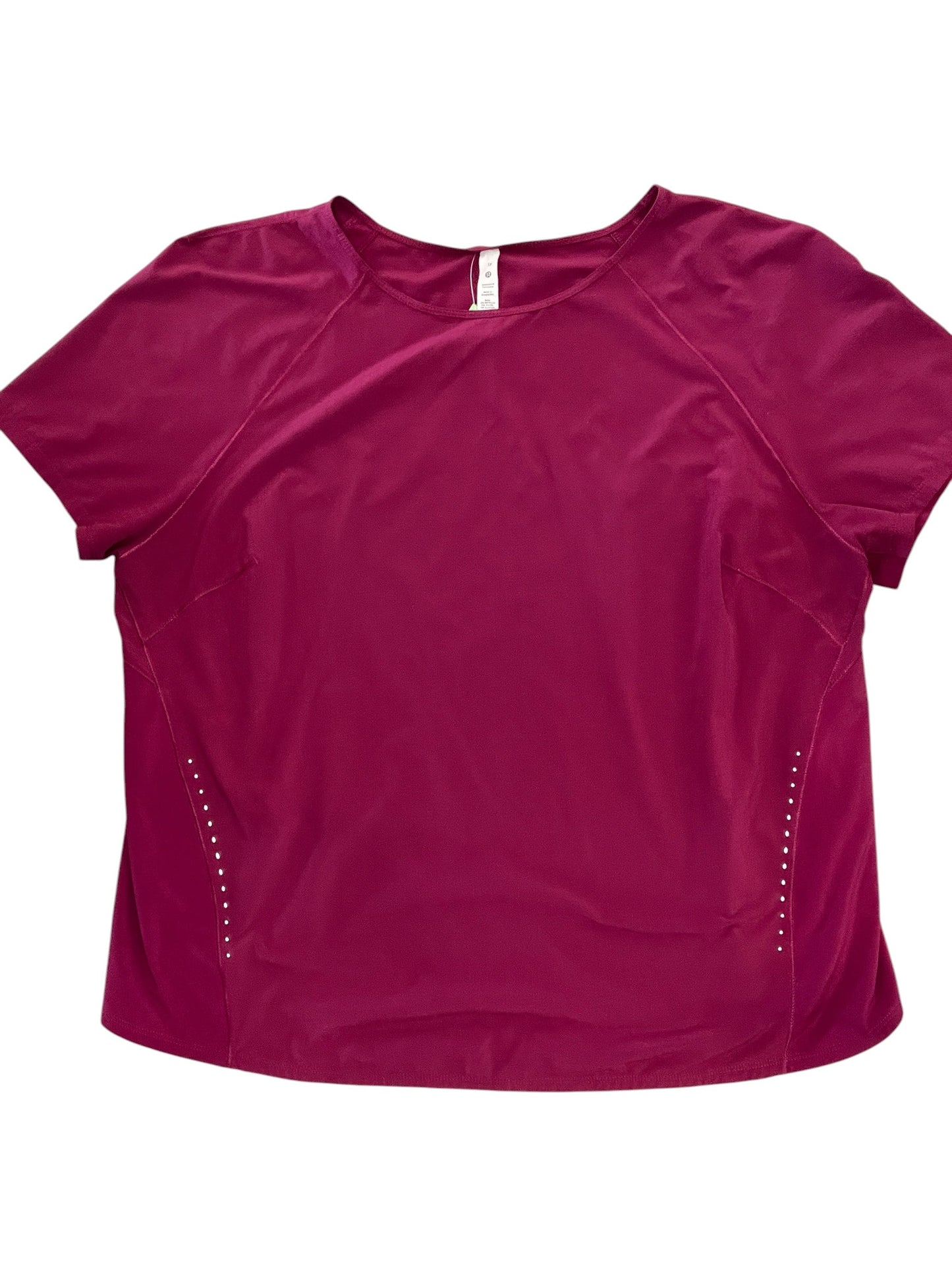 Athletic Top Ss By Lululemon In Pink, Size:Xxl