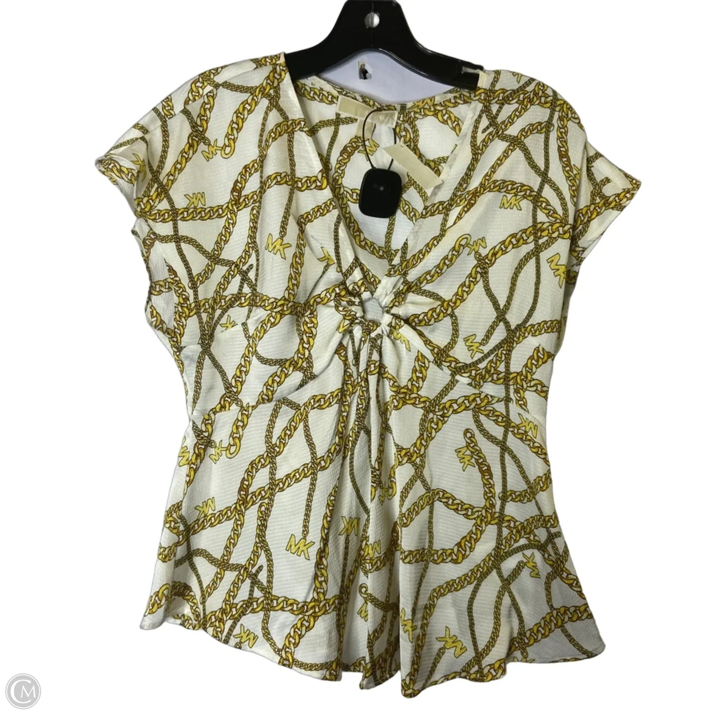 Blouse Short Sleeve By Cmb In Yellow, Size: Xs
