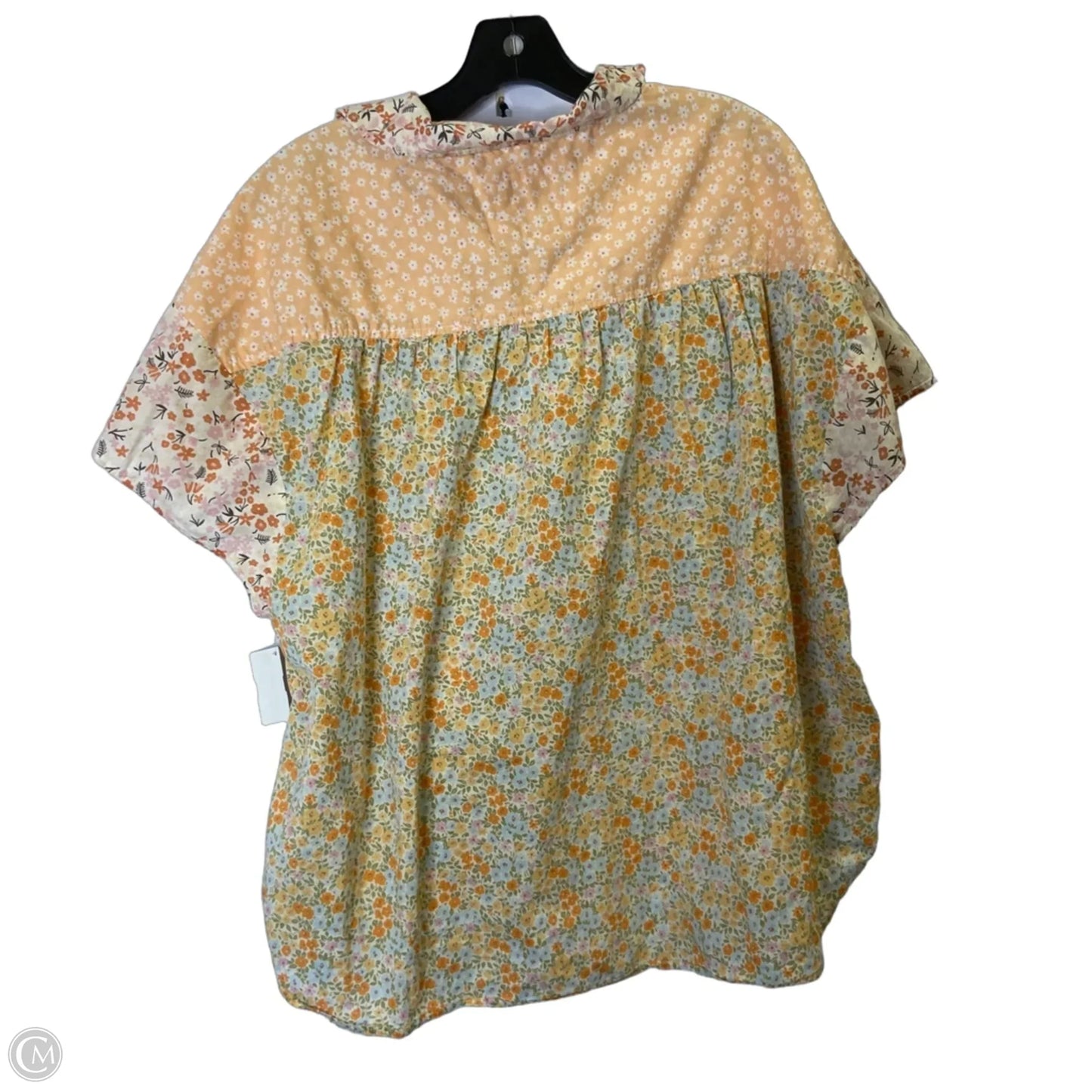 Top Short Sleeve By American Eagle In Floral Print, Size: L