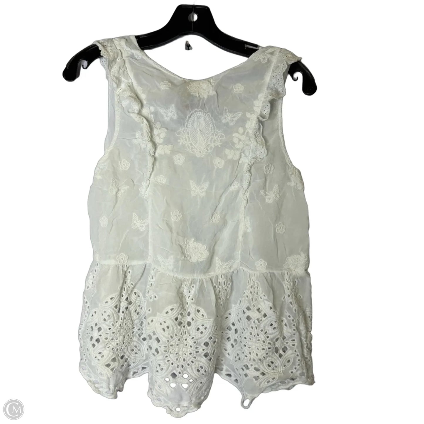 Blouse Sleeveless By Johnny Was In White, Size: M
