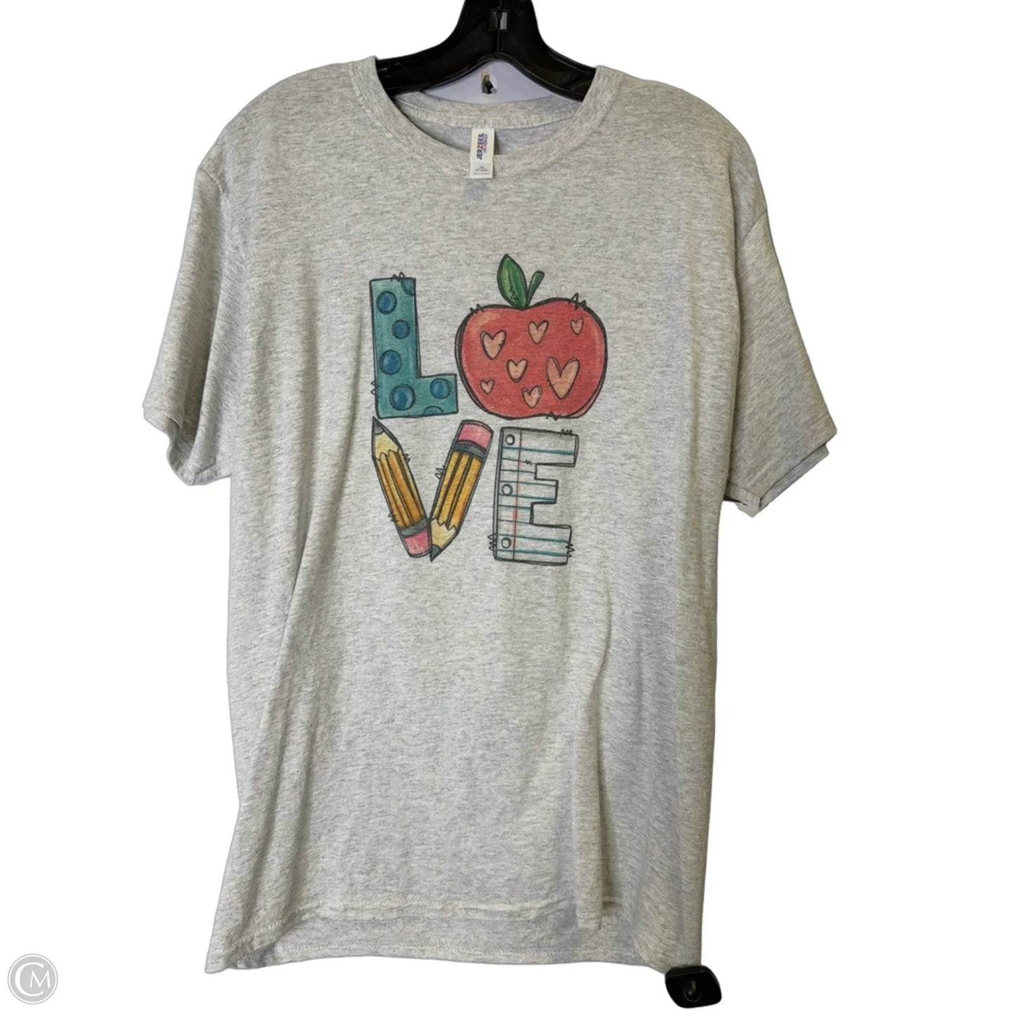Top Short Sleeve Basic By Jerzees In Grey, Size: M