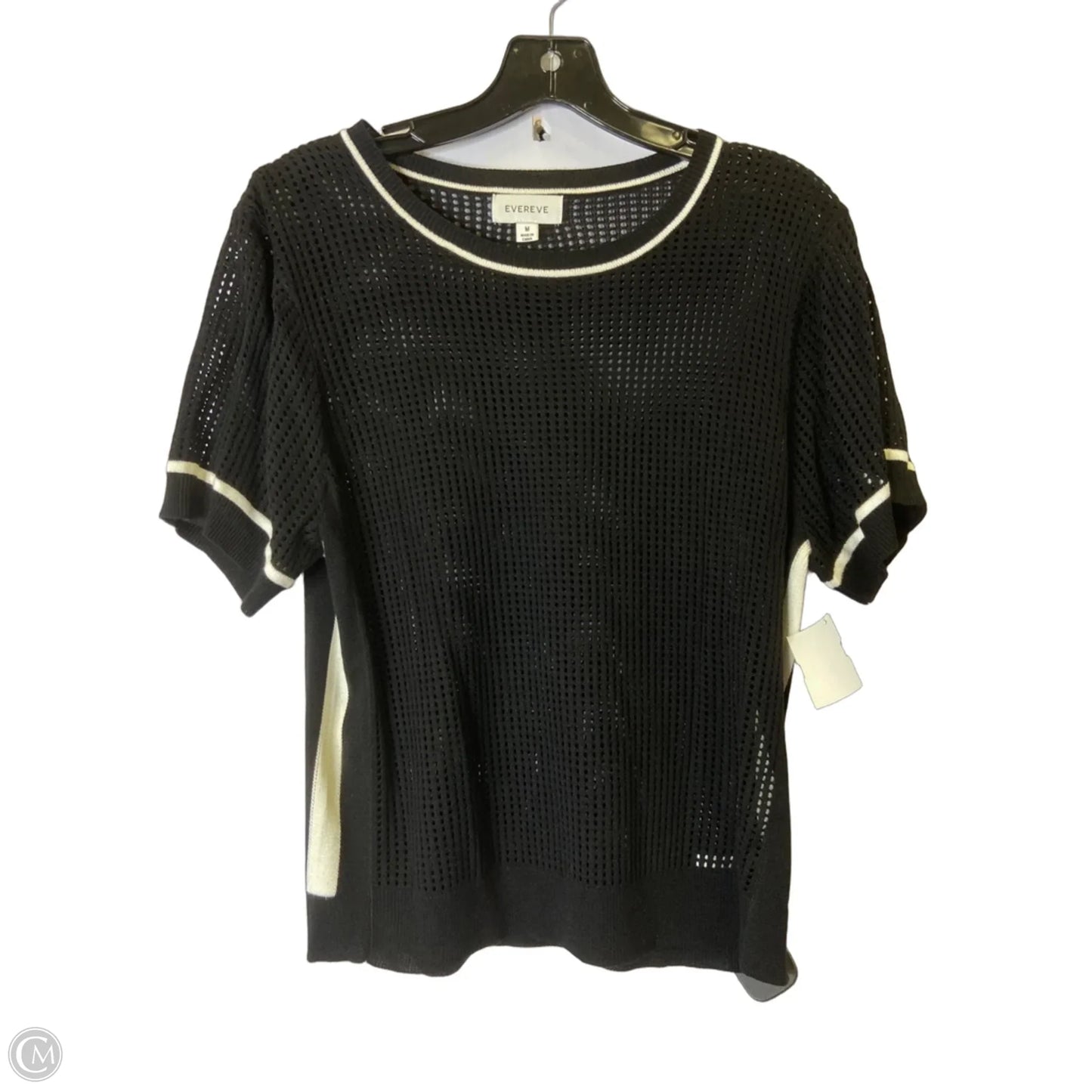 Top Short Sleeve By Evereve In Black, Size: M