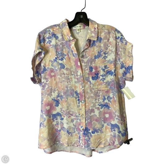 Top Short Sleeve By Cloth & Stone In Floral Print, Size: S