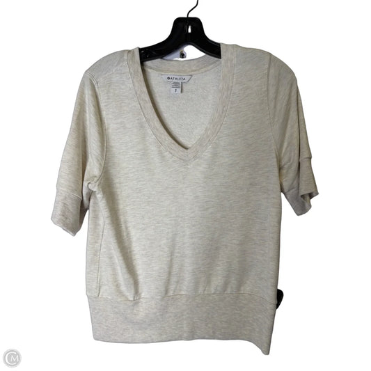 Top Short Sleeve By Athleta In Cream, Size: S