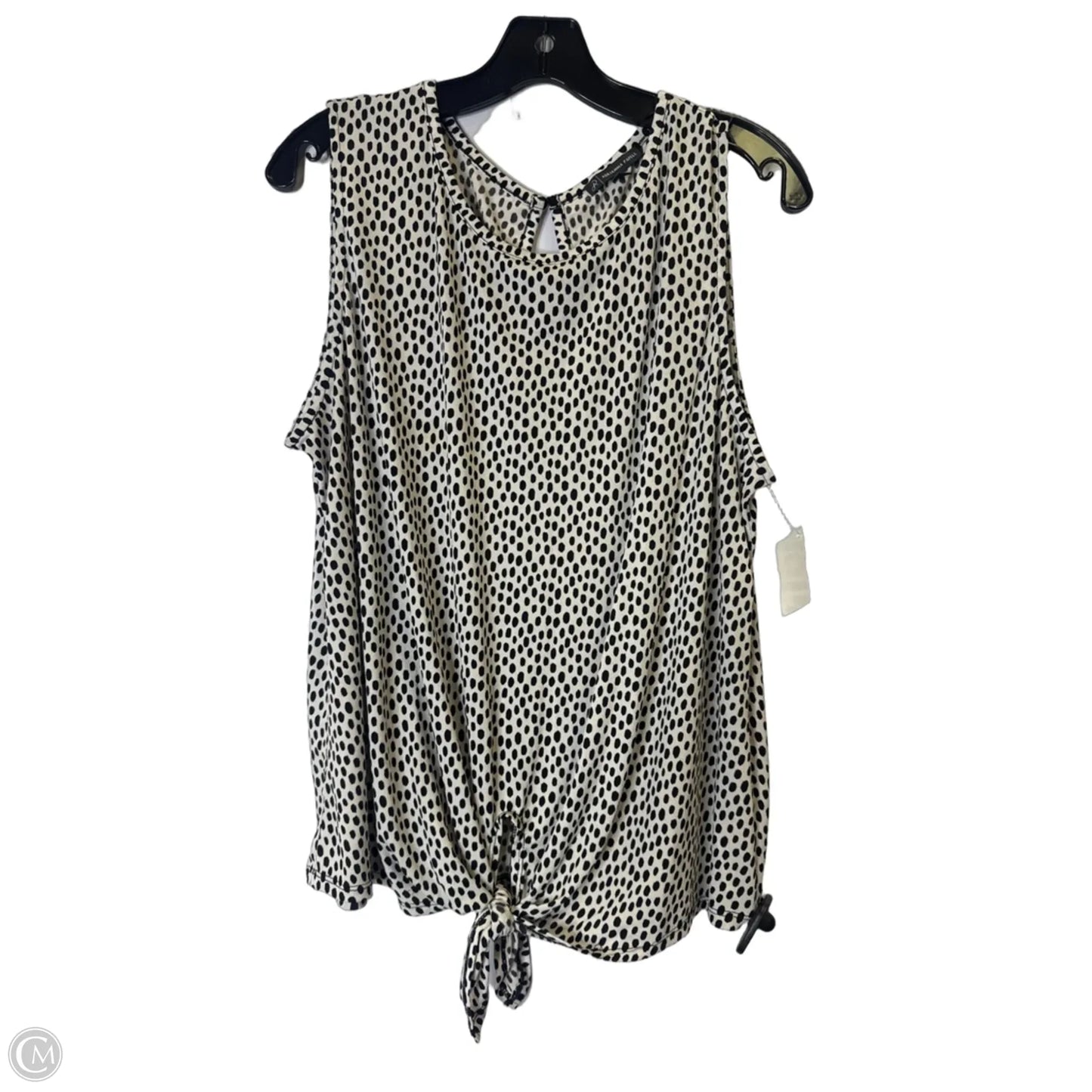Top Sleeveless By Adrianna Papell In Black & White, Size: Xl