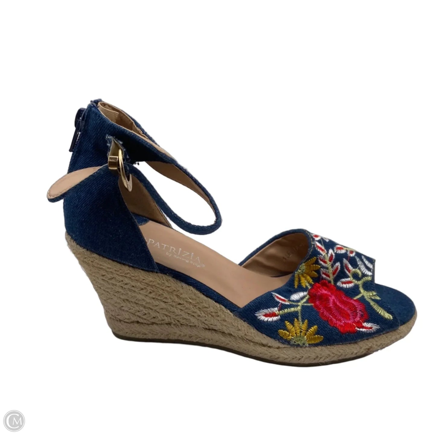 Sandals Heels Wedge By Spring Step In Blue, Size: 8