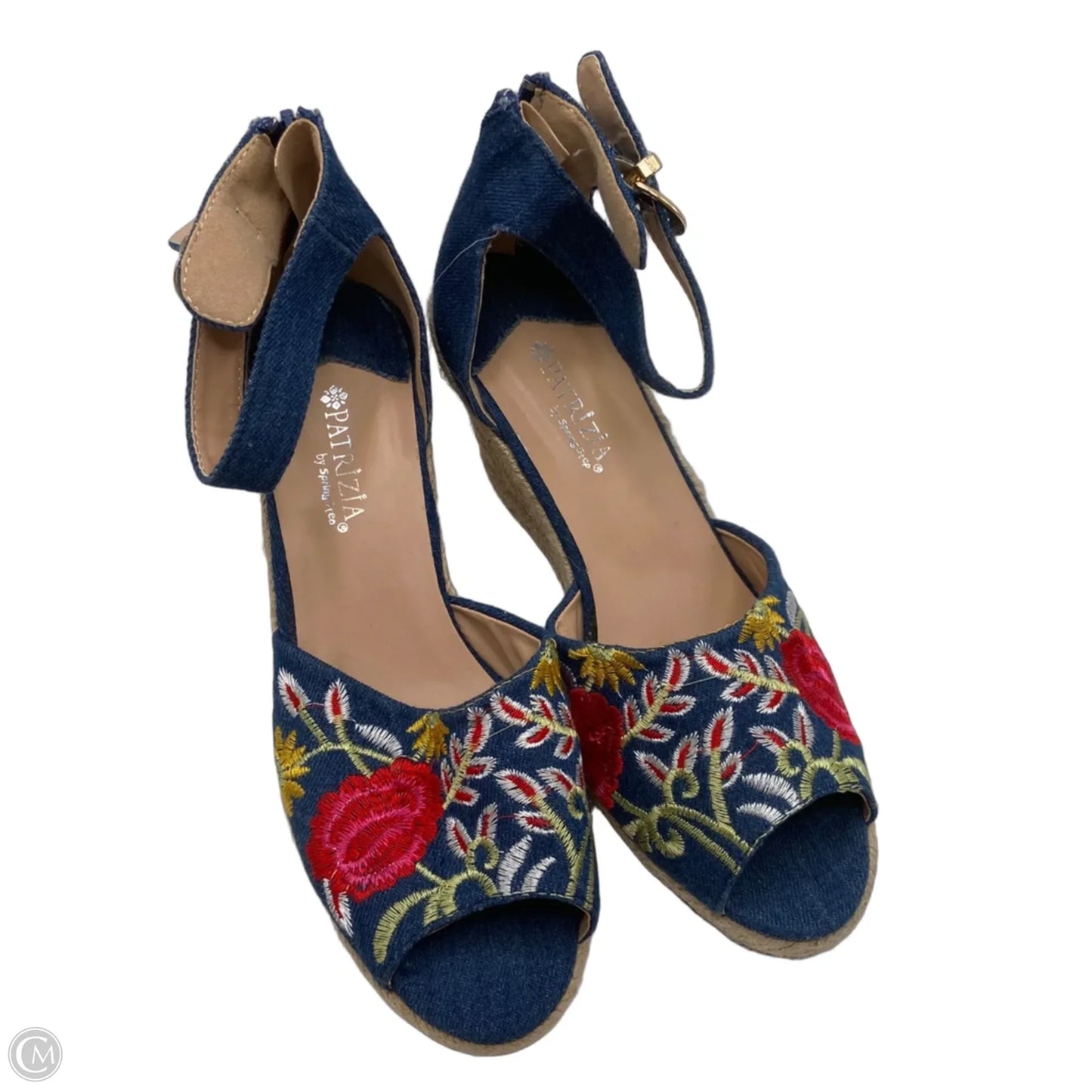 Sandals Heels Wedge By Spring Step In Blue, Size: 8