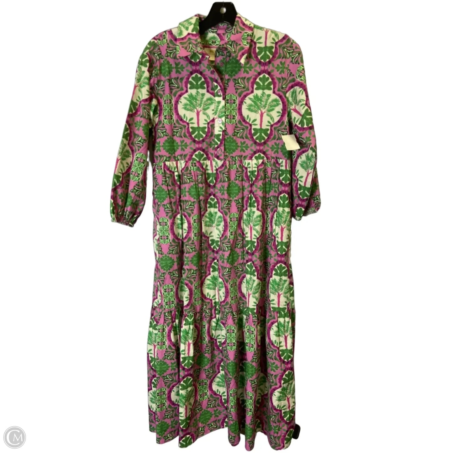 Dress Casual Midi By Maeve In Green & Pink, Size: Xxs