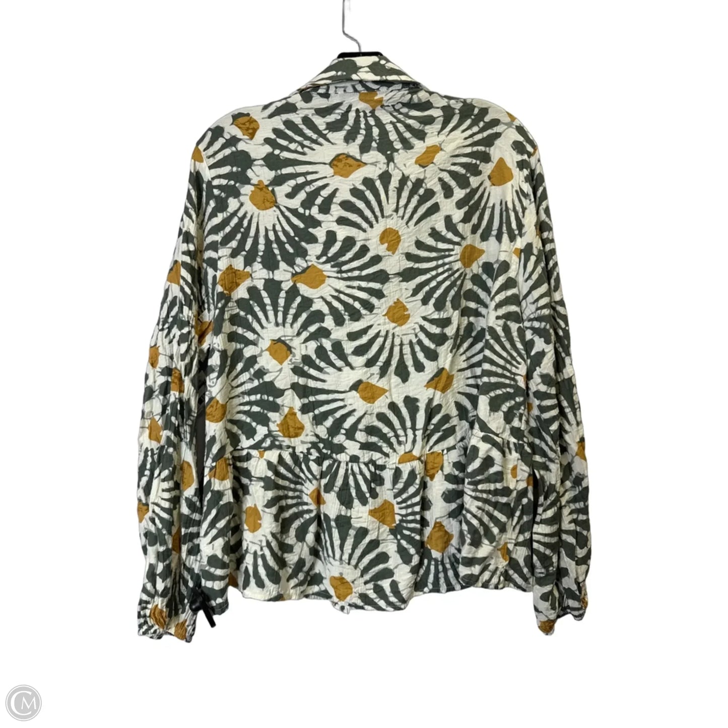 Top Long Sleeve By She + Sky In Cream & Green, Size: S