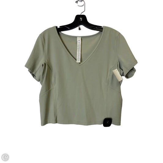 Athletic Top Short Sleeve By Lululemon In Green, Size: 14
