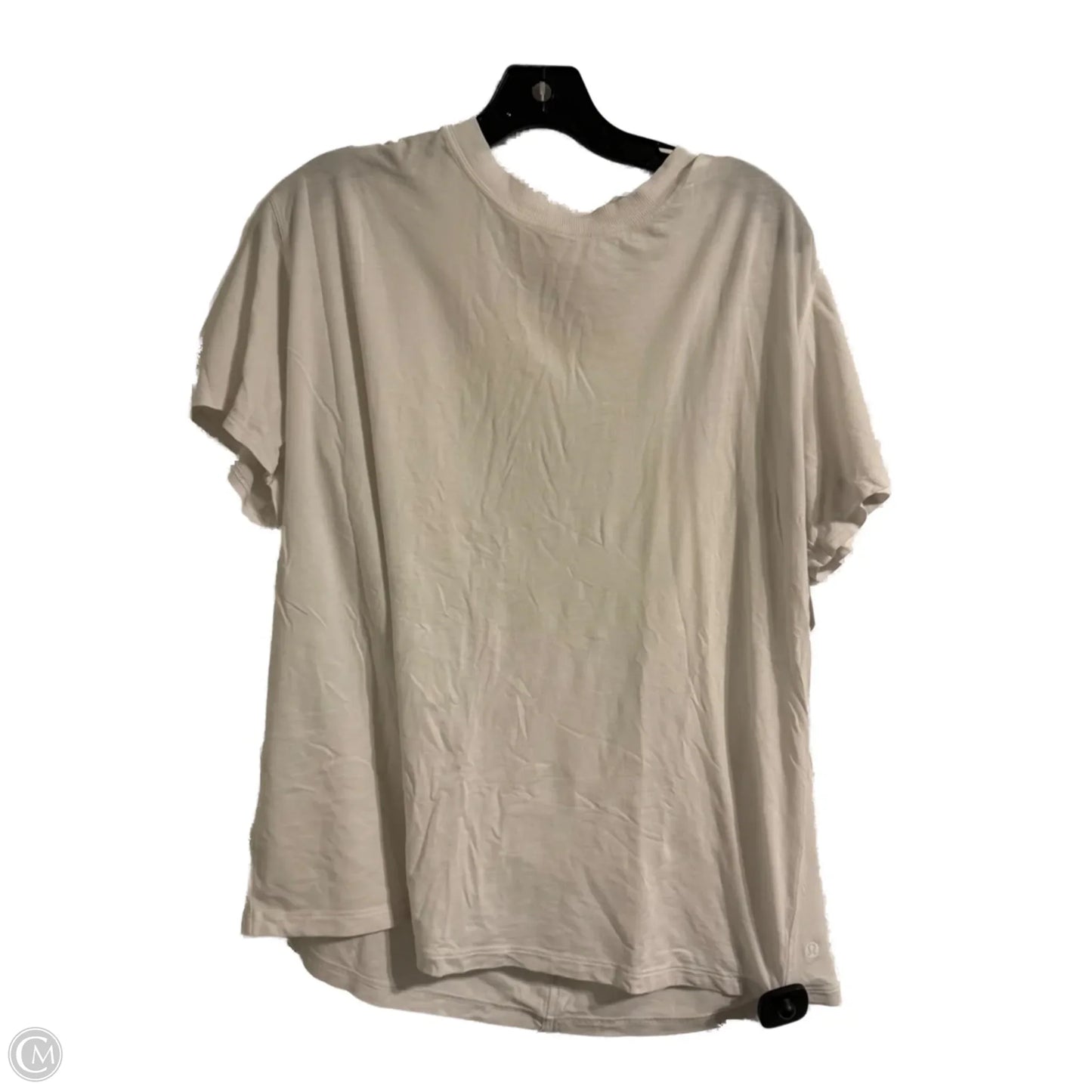 Athletic Top Short Sleeve By Lululemon In White, Size: 10