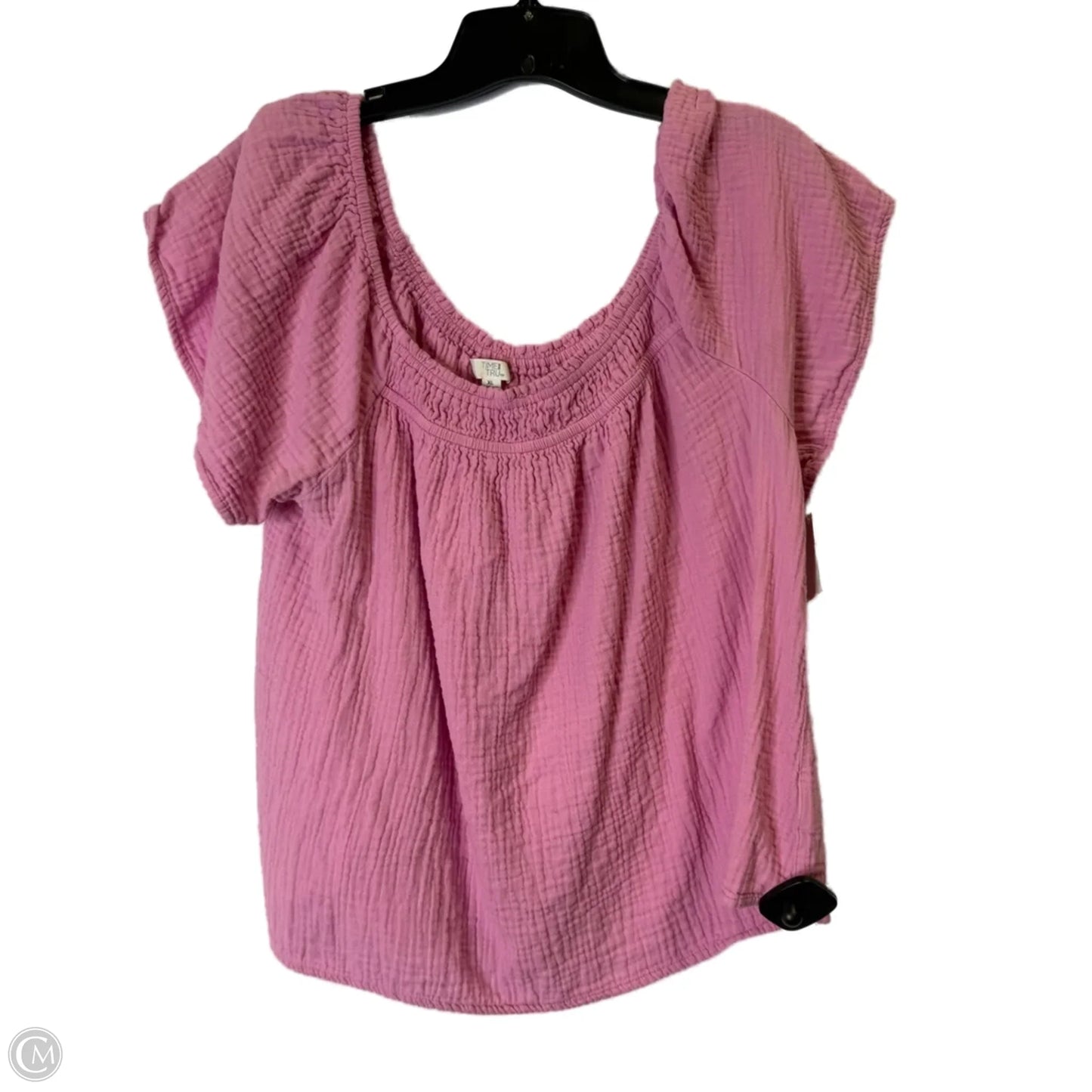Top Short Sleeve By Time And Tru In Pink, Size: Xl