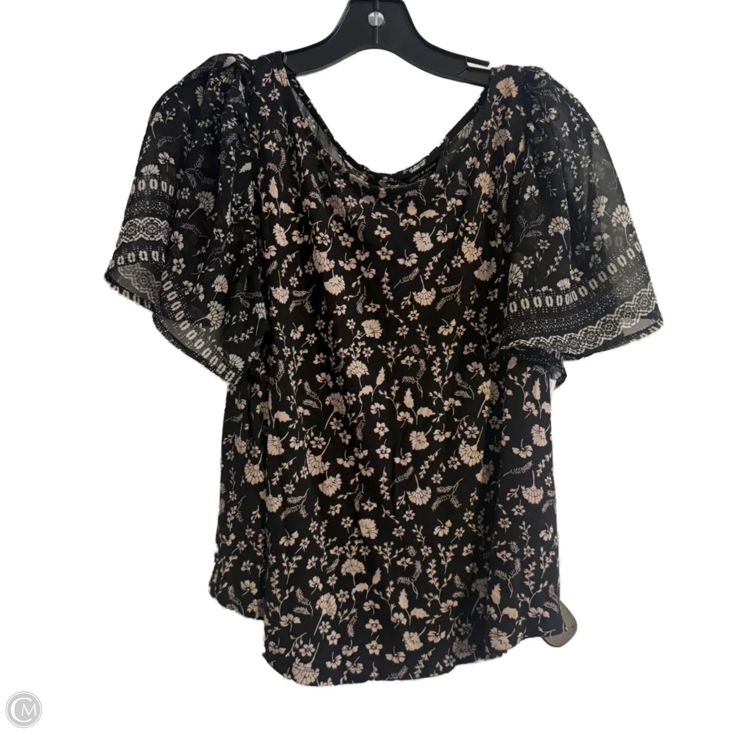 Top Short Sleeve By Lucky Brand In Black, Size: M