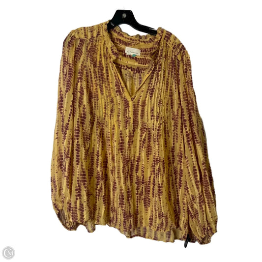 Top Long Sleeve By Anthropologie In Yellow, Size: 2x