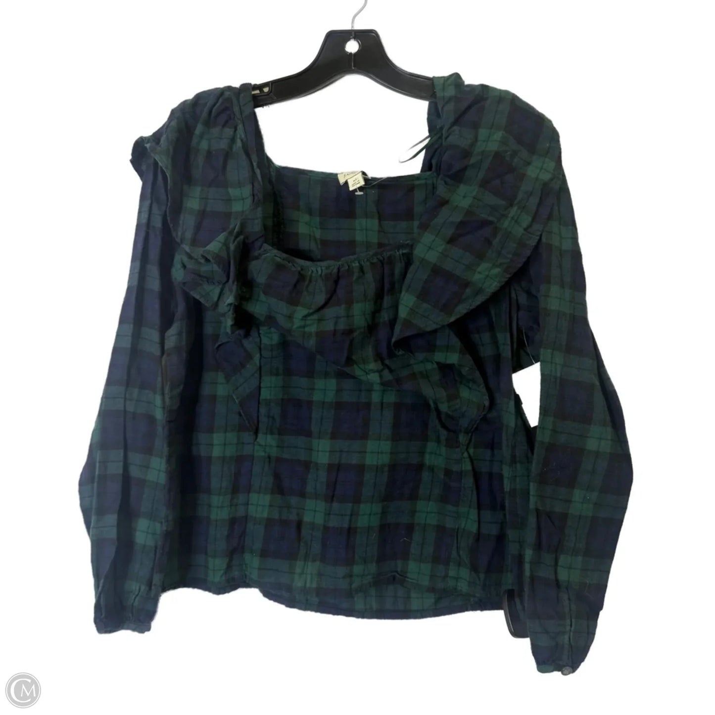 Top Long Sleeve By J. Crew In Blue & Green, Size: M