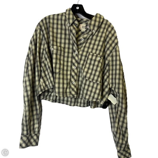 Top Long Sleeve By Bdg In Plaid Pattern, Size: M