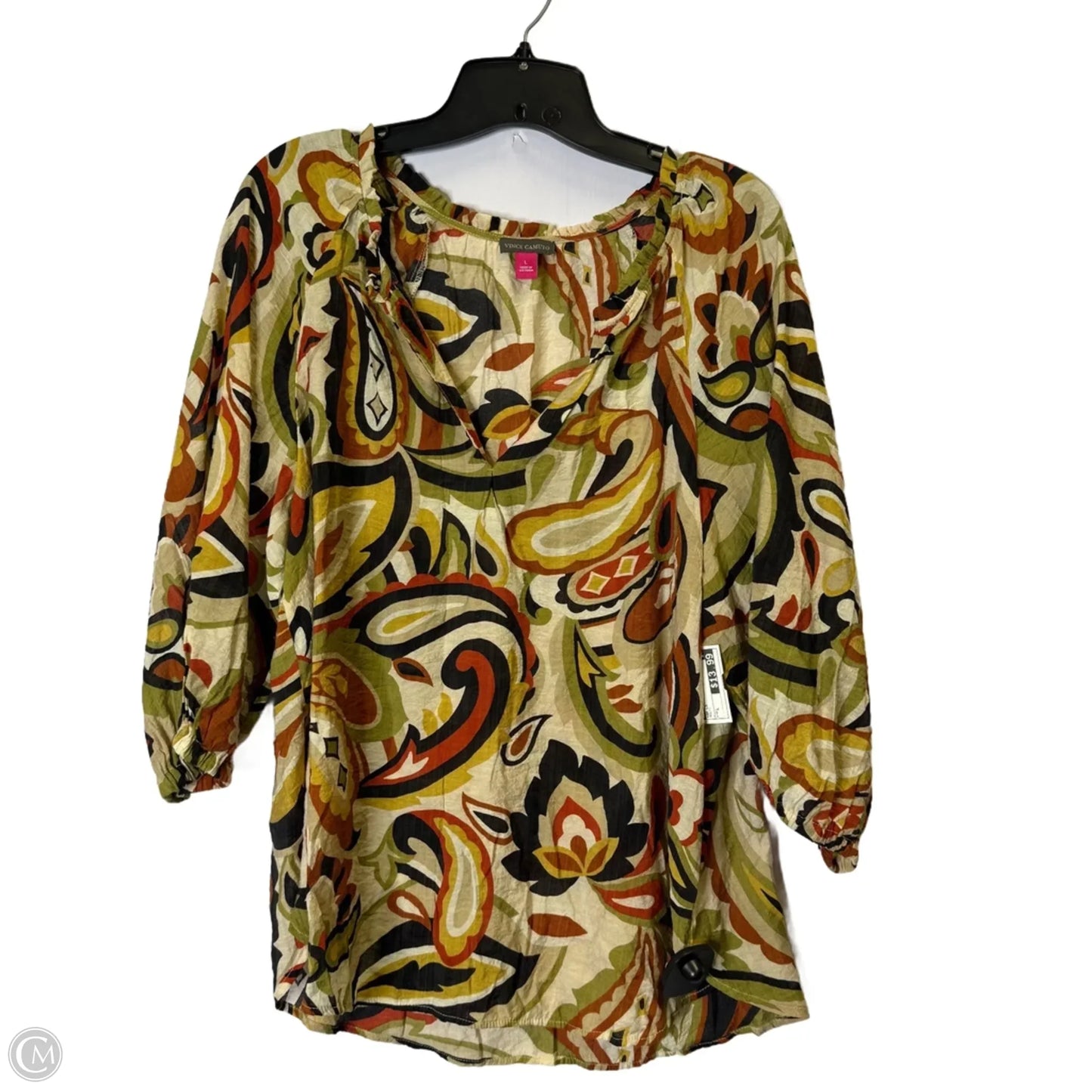 Top Long Sleeve By Vince Camuto In Multi-colored, Size: L