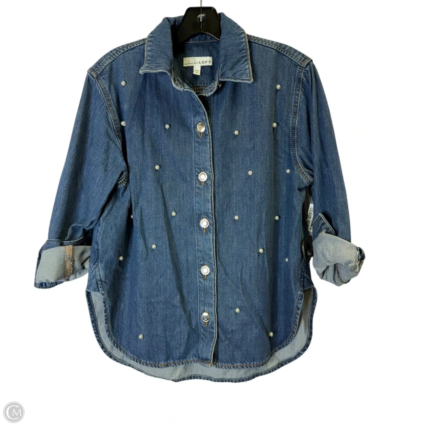 Jacket Denim By Loft In Blue Denim, Size: S