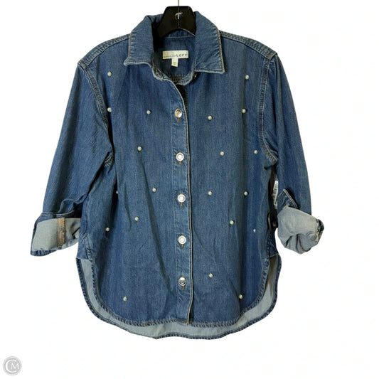 Jacket Denim By Loft In Blue Denim, Size: S