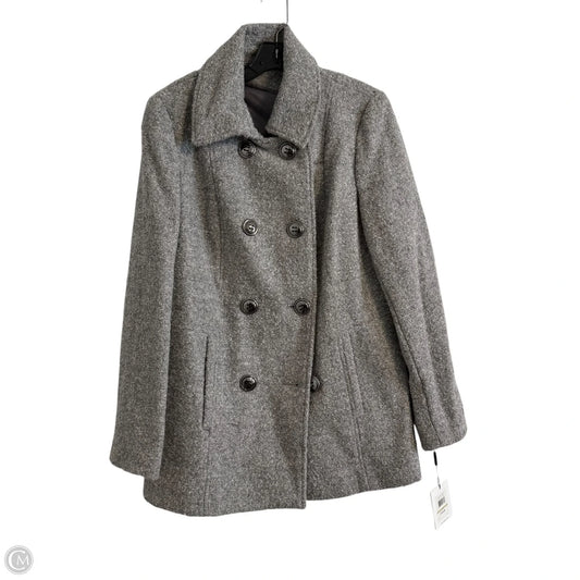 Coat Peacoat By Calvin Klein In Grey, Size: 12