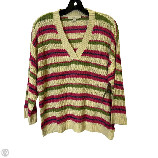 Sweater By Loft In Multi-colored, Size: Lp