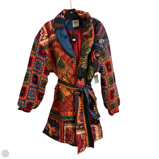Coat Puffer & Quilted By Farm Rio In Multi-colored, Size: S