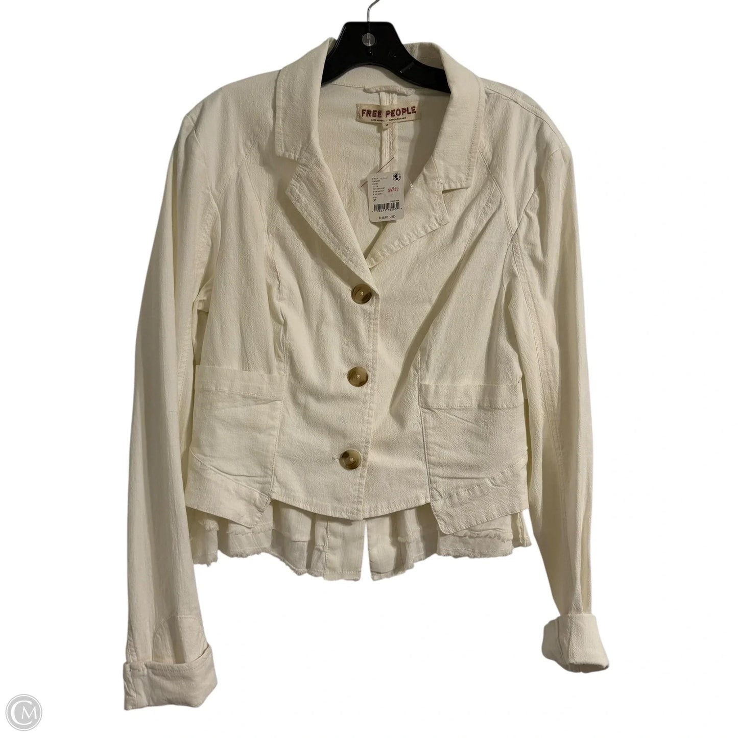 Jacket Shirt By Free People In Cream, Size: M