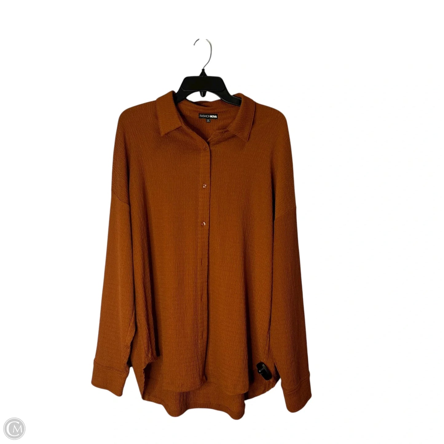 Top Long Sleeve By Fashion Nova In Orange, Size: M
