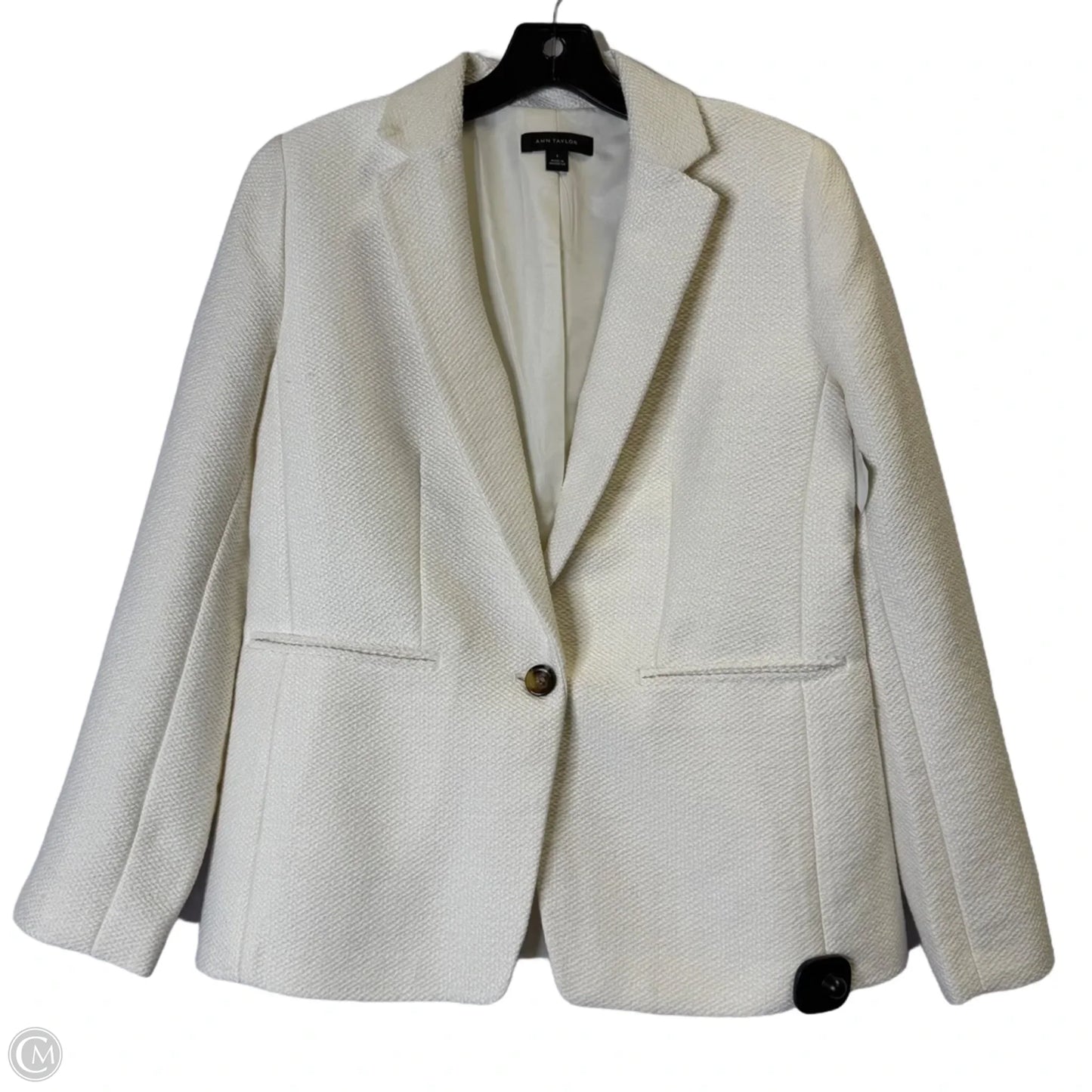 Blazer By Ann Taylor In Cream, Size: 6